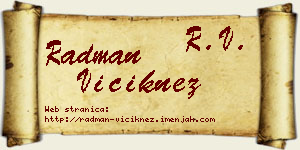 Radman Viciknez vizit kartica